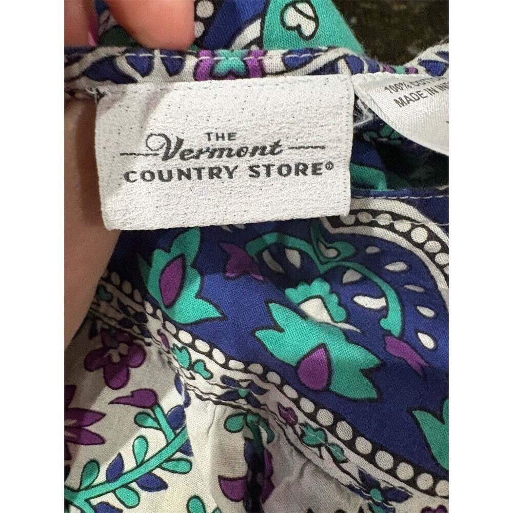 The Vermont Country Store House Dress Womens L Midi Elephant Floral Patchwork - Picture 8 of 10
